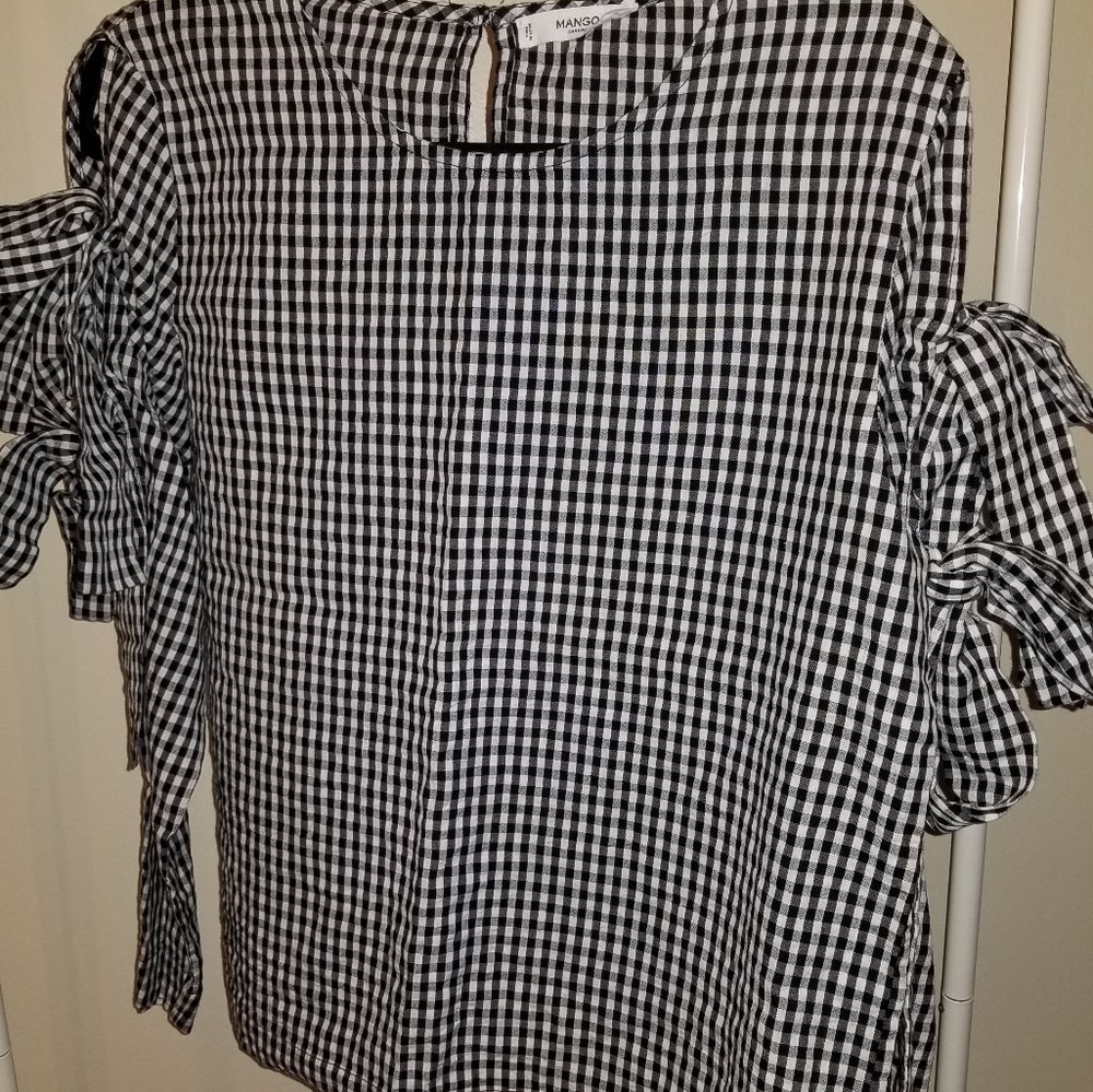 Mango shirt/blouse 6, black and white checkered